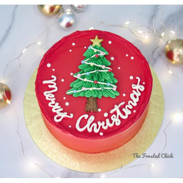 Merry Christmas Cake with Name Image
