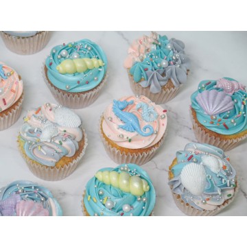 Underwater Seashells Cupcakes
