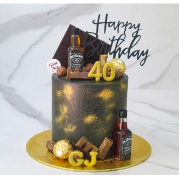 Classic Black and Gold Chocoholic Cake