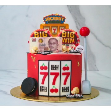 Slot Machine Jackpot Cake (Money Pulling Option)