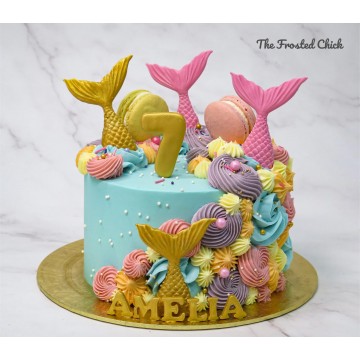 Pastel Rainbow Mermaid Cake
