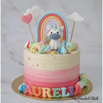 Rainbow Unicorn Ombre Cake