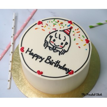 Minimalist Birthday Girl Cake