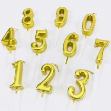 Gold Number Candle