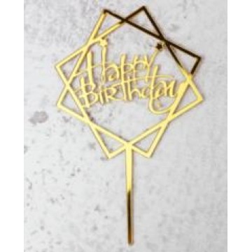 Happy Birthday Acrylic Cake Topper (Square)