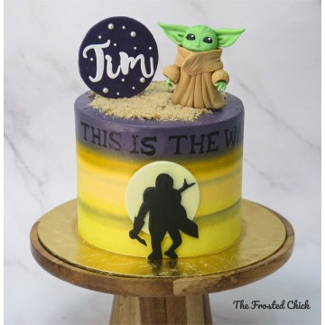 Mandalorian Yoda Inspired Cake