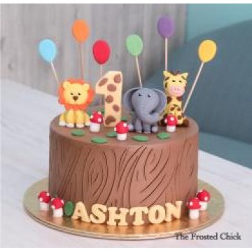 Safari Animals Forest Cake