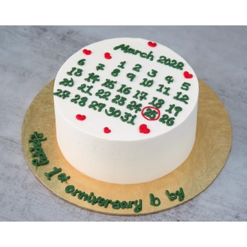 Minimalist Calendar Date Cake