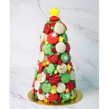 Christmas Macaron Tower