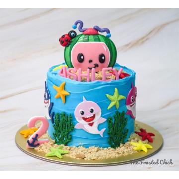 CoComelon x Baby Shark Inspired Cake