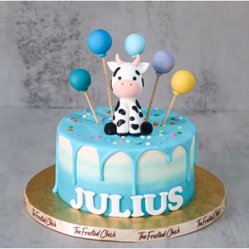 Baby Cow Drip Cake