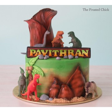 Volcano Dinosaur Cake