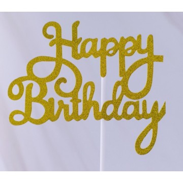 Happy Birthday Cardstock Cake Topper