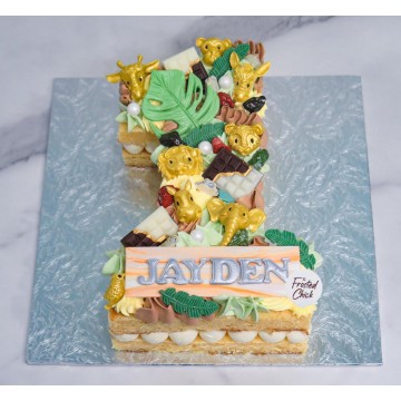 Safari Animals Number Cake