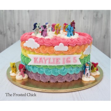 My Little Pony Inspired Rainbow & Clouds Cake