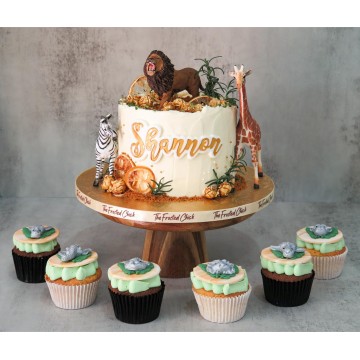 Safari Animals Bundle (Cake + Cupcakes)