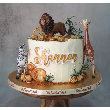 Rustic Safari Animals Cake