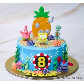 SpongeBob Inspired Underwater Cake
