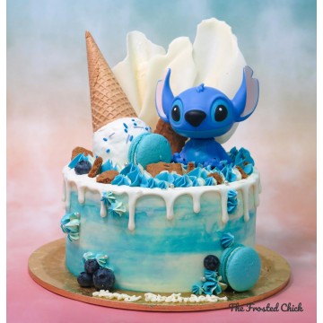 Stitch Inspired Ice Cream Cone Cake