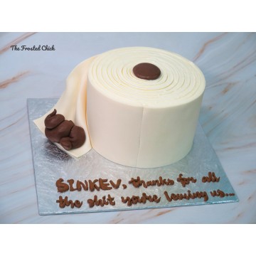 Toilet Paper with Poop Cake