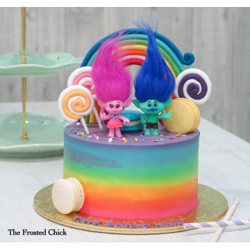 Trolls Inspired Fun Rainbow Cake