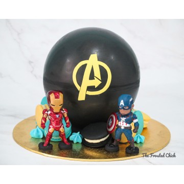 Avengers Civil War Piñata Cake