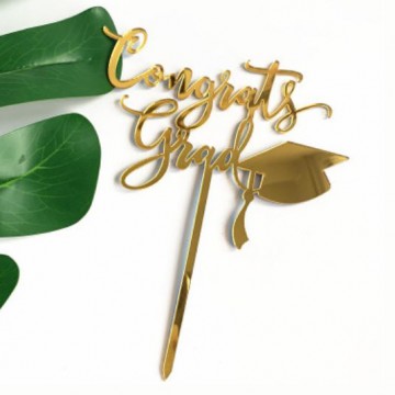 Congrats Grad Acrylic Cake Topper