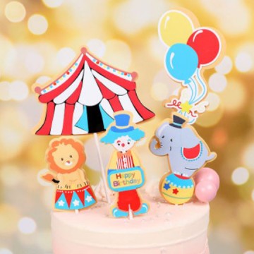 Happy Birthday Carnival Cake Topper Set