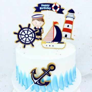 Happy Birthday Sailor Cake Topper Set