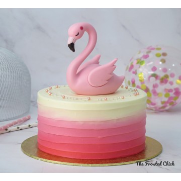 Ombre Pink Cake + Swan toy (Expedited, SELF ASSEMBLE series)