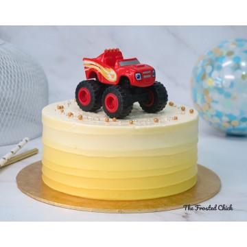 Ombre Yellow Cake + Blaze toy (Expedited, SELF ASSEMBLE series)