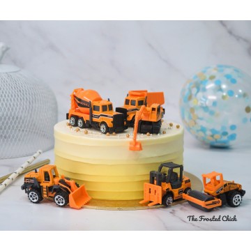 Ombre Yellow Cake + Construction toy set (Expedited, SELF ASSEMBLE series)
