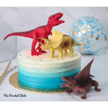 Ombre Blue Cake + Dinosaurs (Expedited, SELF ASSEMBLE series)