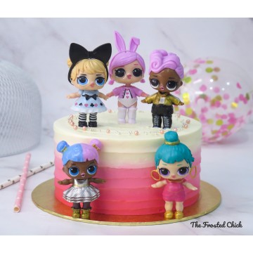 Ombre Pink Cake + LOL Surprise toy set (Expedited, SELF ASSEMBLE series)
