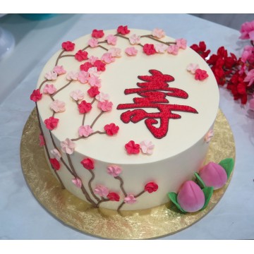 Shou 寿 Longevity Sakura Cake