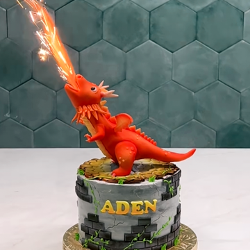 Fire Breathing Dragon Cake