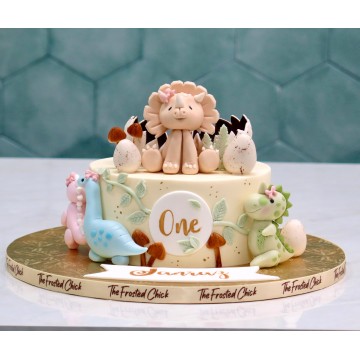 Pastel Dinosaur Cake