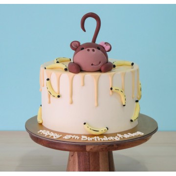 Monkey Banana Drip Cake